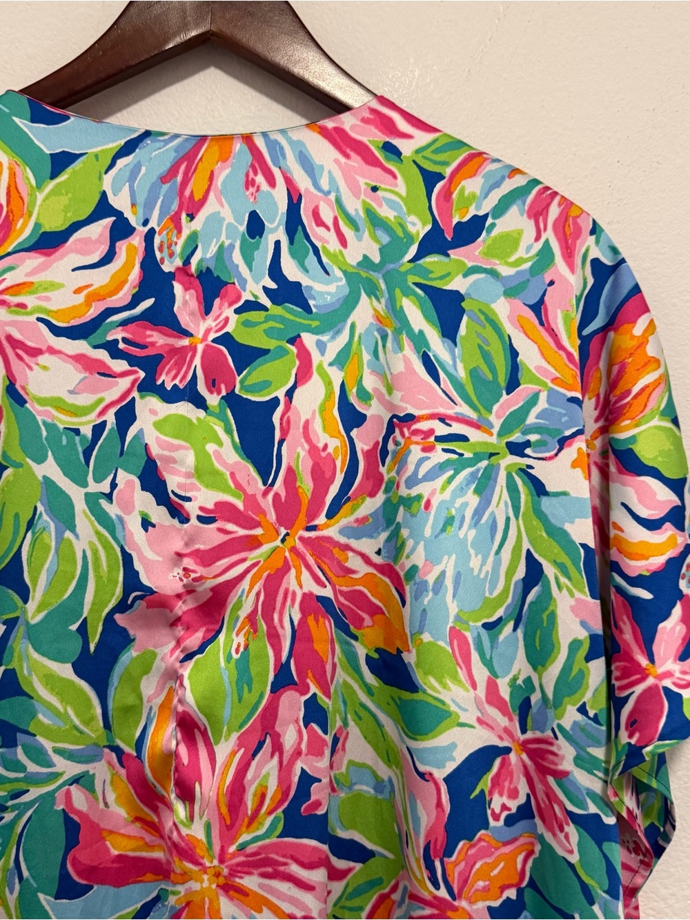 Van Winkle & Co Caftan Midi Dress Pockets Tropical Floral Lightweight Size XL - Picture 8 of 8